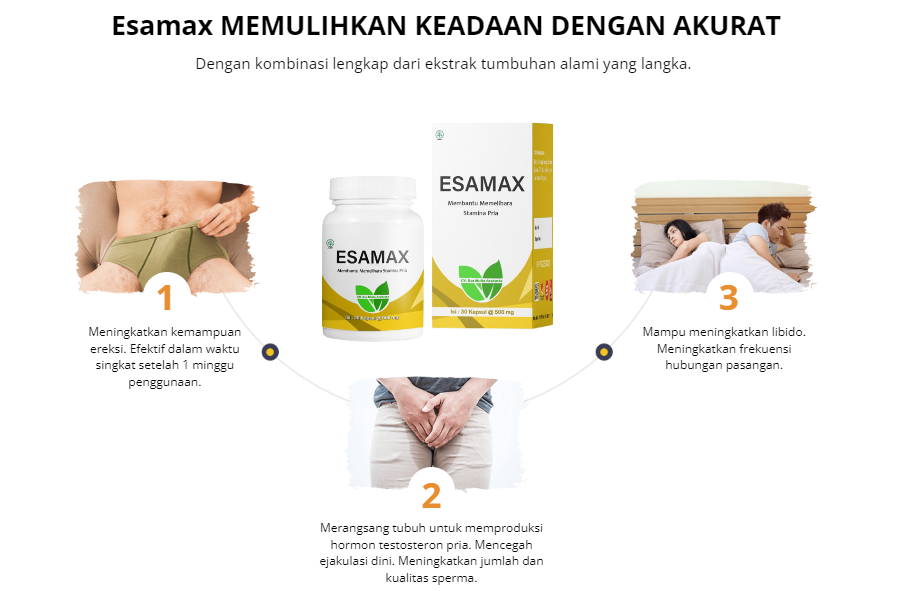 Esamax Kapsul – Tingkatkan Stamina & Harga Waktu Anda Di Indonesia! Membeli